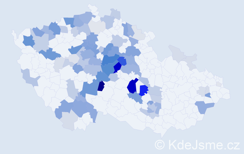 Příjmení: 'Váša', počet výskytů 346 v celé ČR