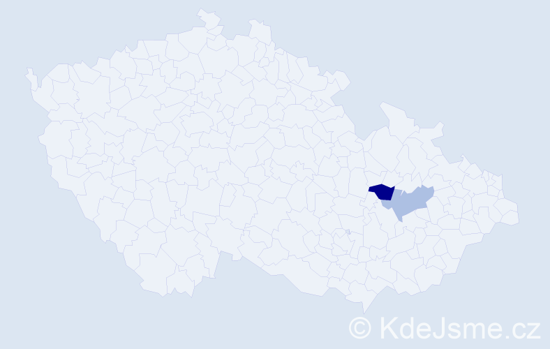 Příjmení: 'Polisová', počet výskytů 5 v celé ČR