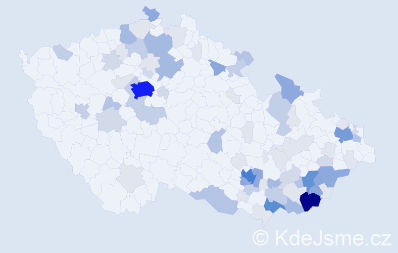 Příjmení: 'Hamšík', počet výskytů 270 v celé ČR