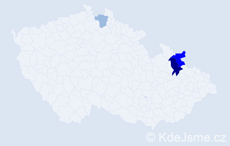 Příjmení: 'Fučelová', počet výskytů 8 v celé ČR