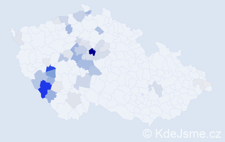 Příjmení: 'Hozman', počet výskytů 209 v celé ČR