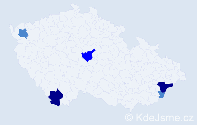 Příjmení: 'Proisl', počet výskytů 15 v celé ČR