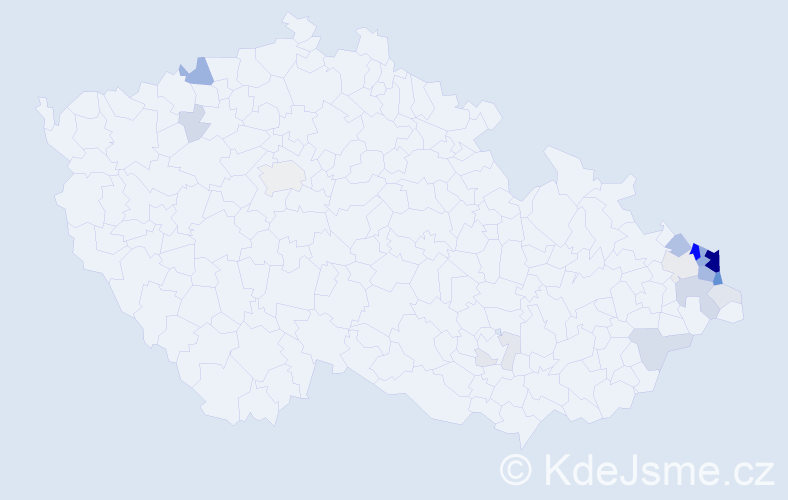 Příjmení: 'Kucharczyk', počet výskytů 89 v celé ČR