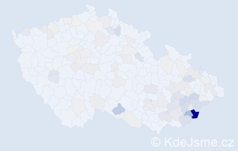 Příjmení: 'Bařinka', počet výskytů 264 v celé ČR
