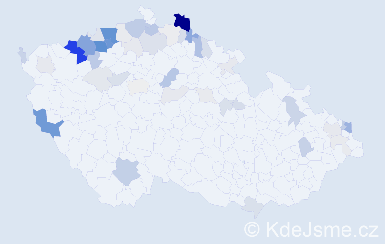 Příjmení: 'Faková', počet výskytů 174 v celé ČR