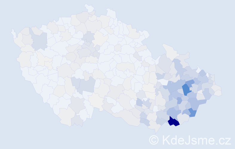 Příjmení: 'Tomečková', počet výskytů 1359 v celé ČR