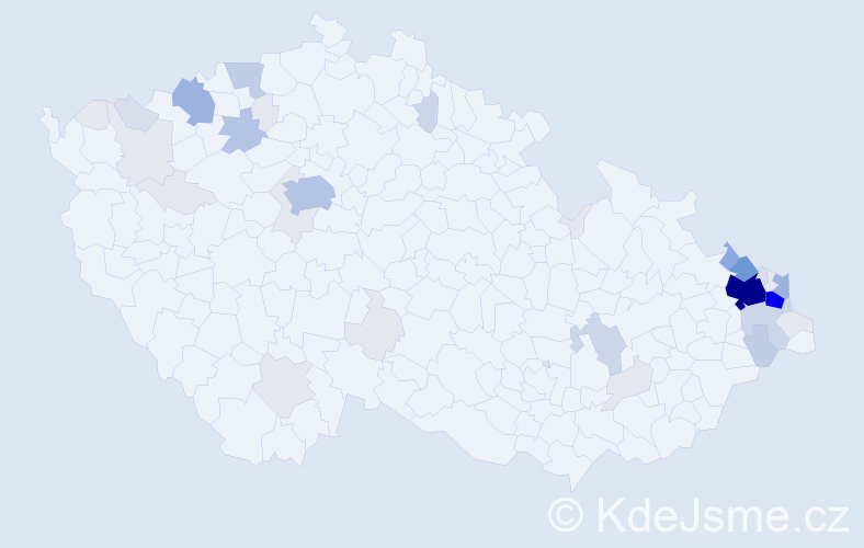 Příjmení: 'Kotulová', počet výskytů 156 v celé ČR