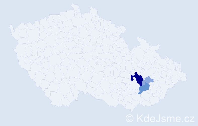 Příjmení: 'Bezslezinová', počet výskytů 12 v celé ČR