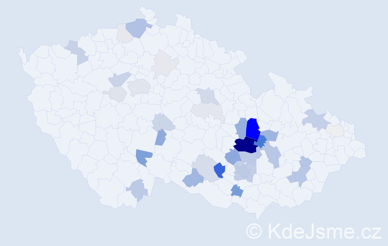 Příjmení: 'Dračka', počet výskytů 131 v celé ČR