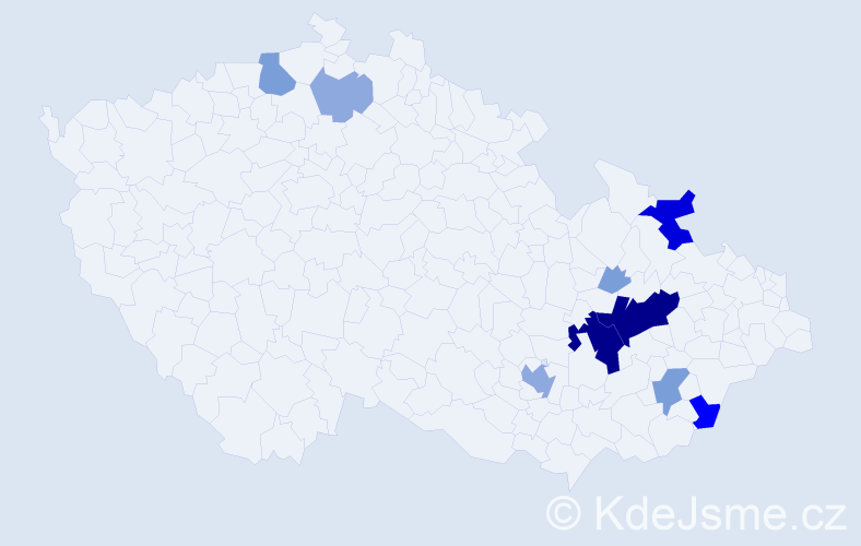 Příjmení: 'Čundrlová', počet výskytů 33 v celé ČR