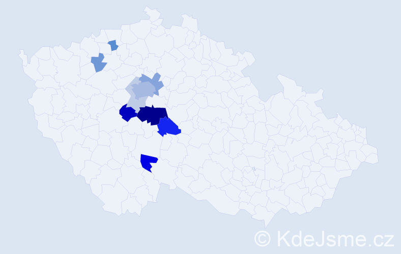 Příjmení: 'Bakos', počet výskytů 28 v celé ČR