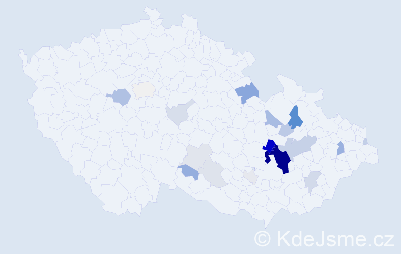 Příjmení: 'Nehera', počet výskytů 66 v celé ČR