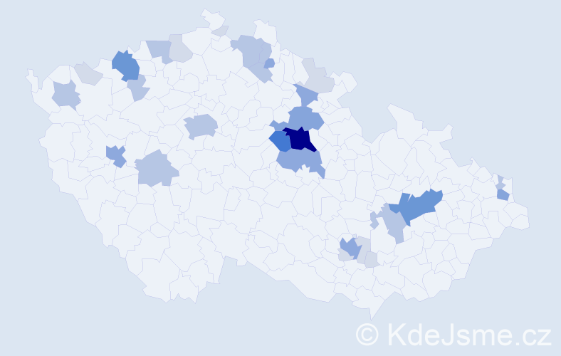 Příjmení: 'Kvoch', počet výskytů 87 v celé ČR