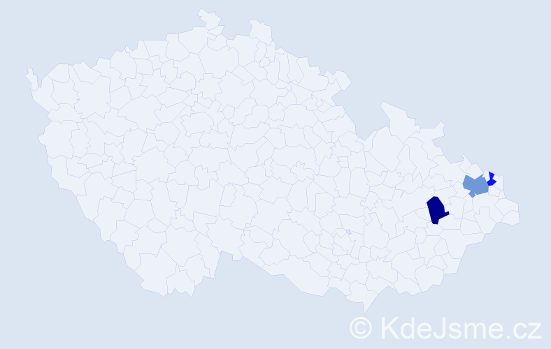 Příjmení: 'Kuzniarská', počet výskytů 12 v celé ČR