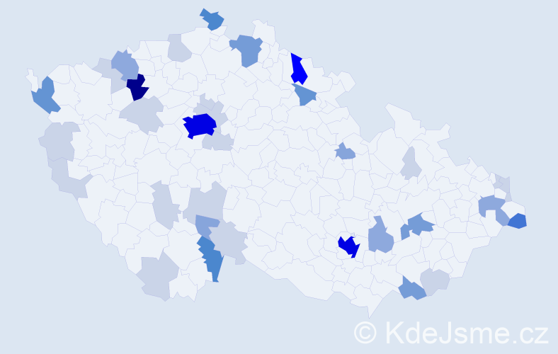 Příjmení: 'Holičová', počet výskytů 115 v celé ČR