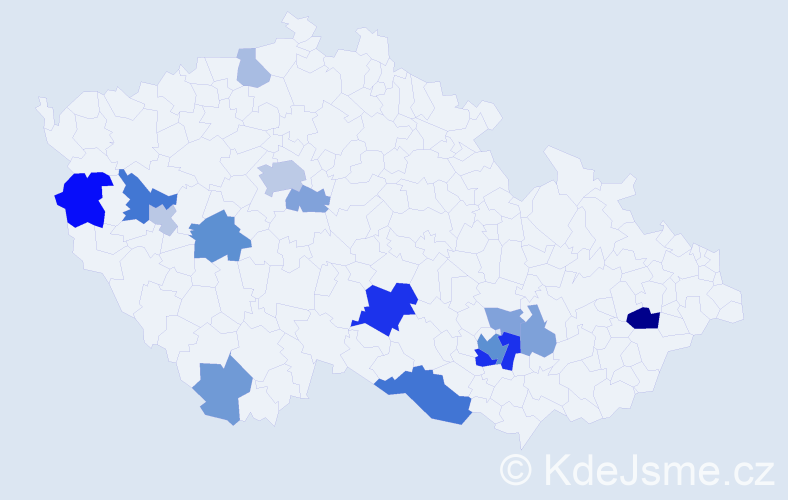 Příjmení: 'Hohl', počet výskytů 37 v celé ČR