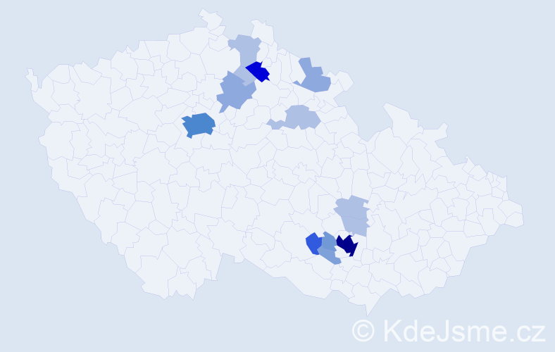 Příjmení: 'Mohelský', počet výskytů 69 v celé ČR