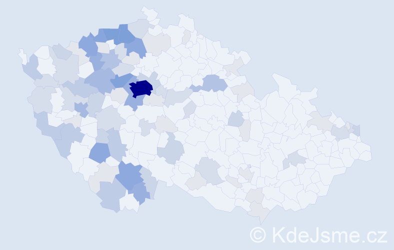 Příjmení: 'Kopta', počet výskytů 256 v celé ČR