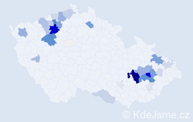 Příjmení: 'Frélich', počet výskytů 115 v celé ČR