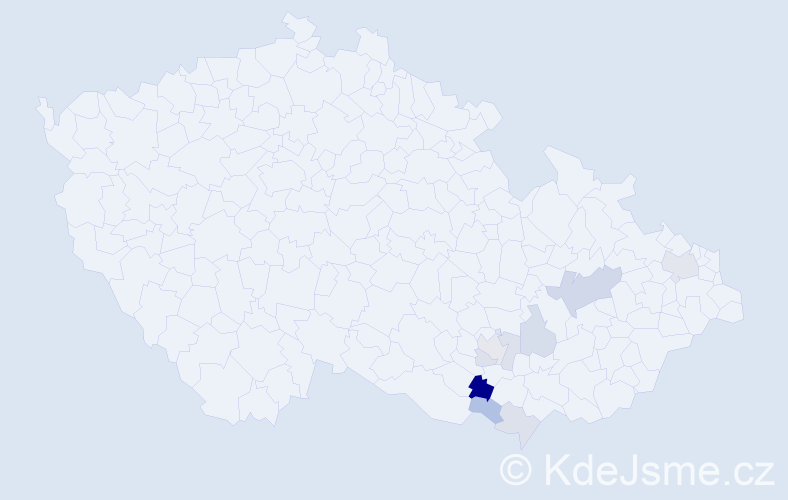 Příjmení: 'Škamradová', počet výskytů 16 v celé ČR