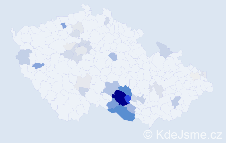 Příjmení: 'Mrňa', počet výskytů 149 v celé ČR