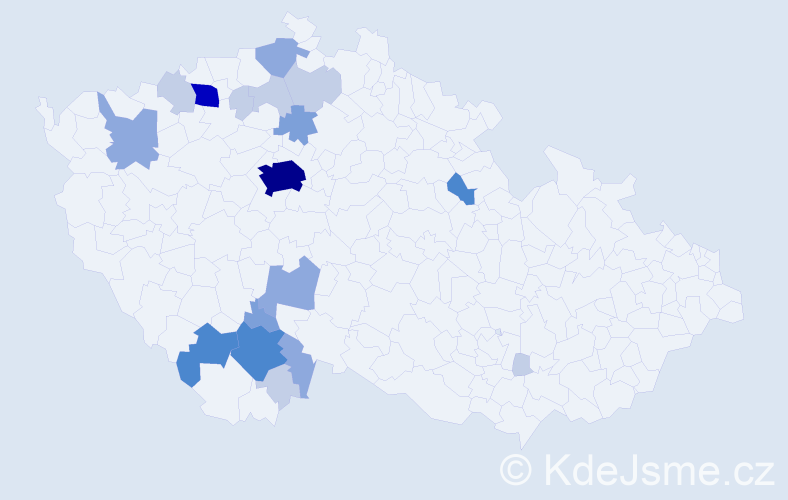 Příjmení: 'Bunešová', počet výskytů 56 v celé ČR