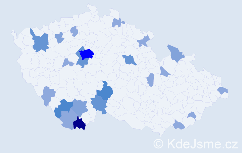 Příjmení: 'Sivoková', počet výskytů 52 v celé ČR
