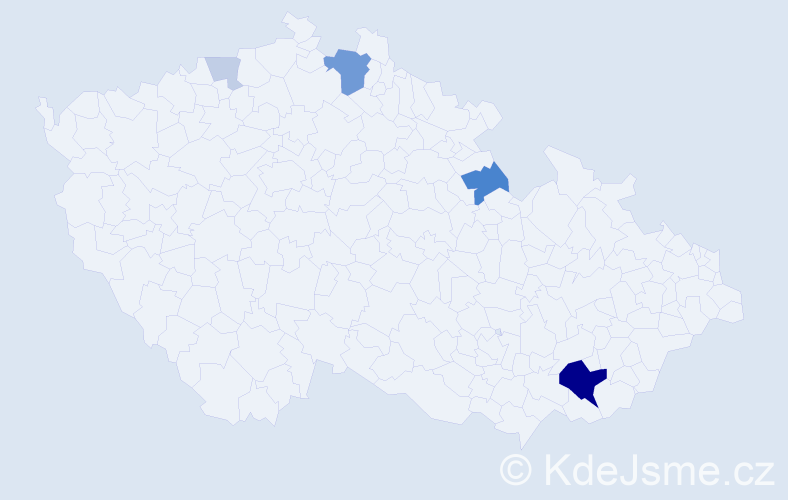 Příjmení: 'Vereščáková', počet výskytů 16 v celé ČR