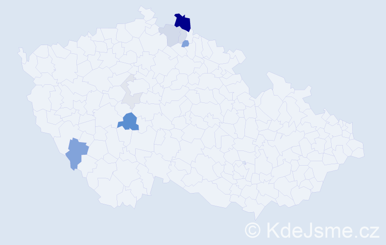 Příjmení: 'Potočová', počet výskytů 18 v celé ČR