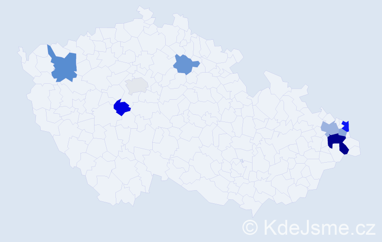 Příjmení: 'Kuznik', počet výskytů 16 v celé ČR