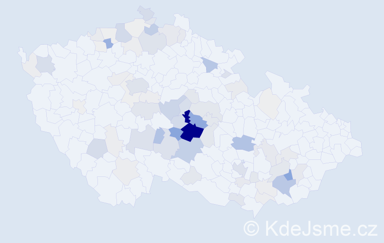 Příjmení: 'Klofáčová', počet výskytů 311 v celé ČR