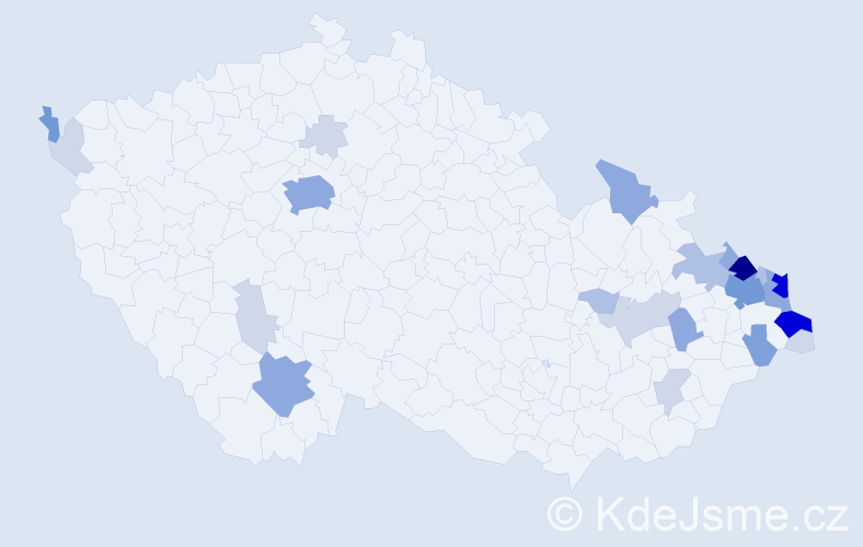 Příjmení: 'Kuchejdová', počet výskytů 91 v celé ČR