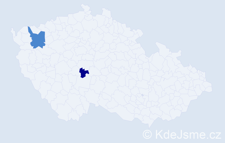 Příjmení: 'Vecel', počet výskytů 4 v celé ČR