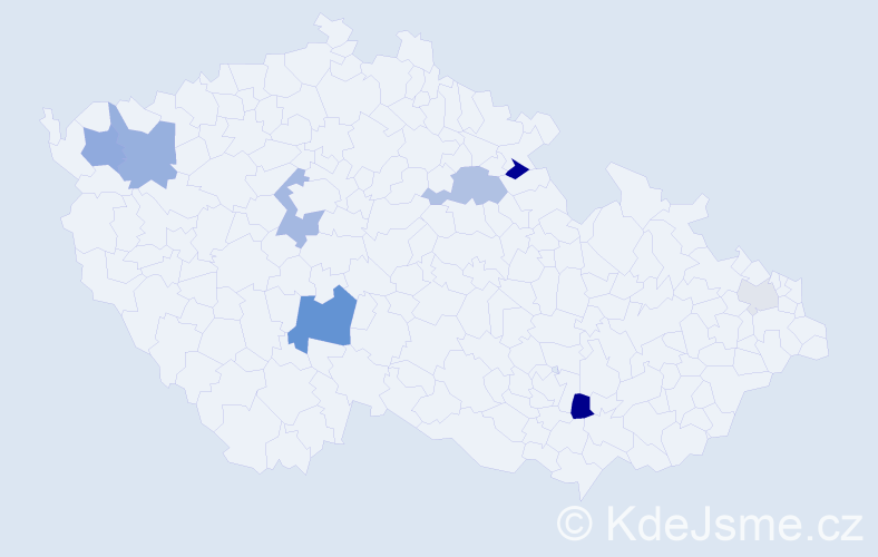 Příjmení: 'Kolesnáč', počet výskytů 18 v celé ČR