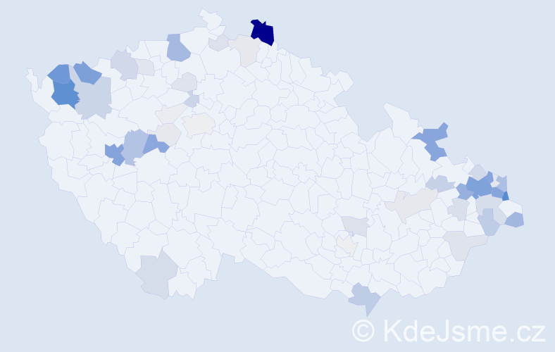 Příjmení: 'Bajger', počet výskytů 252 v celé ČR