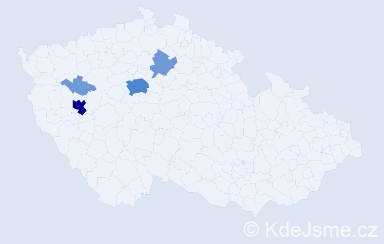 Příjmení: 'Škudera', počet výskytů 13 v celé ČR