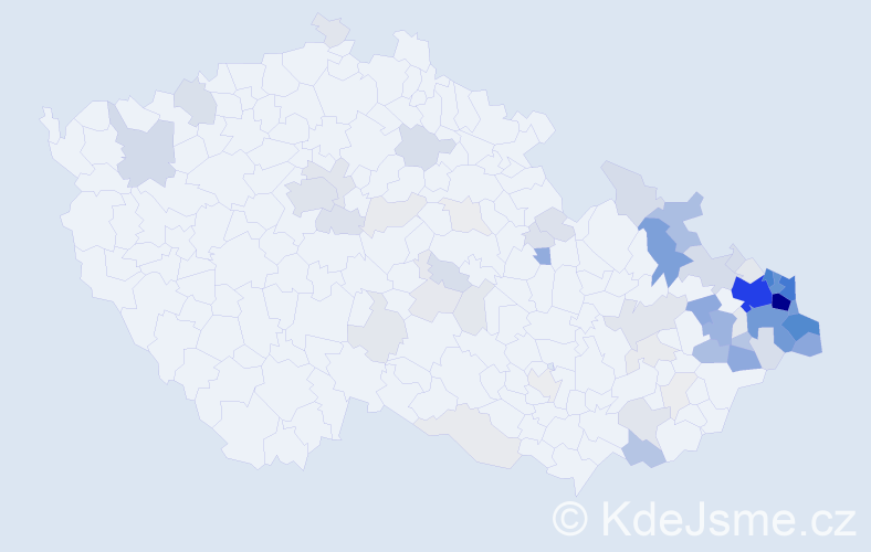 Příjmení: 'Bystroň', počet výskytů 403 v celé ČR