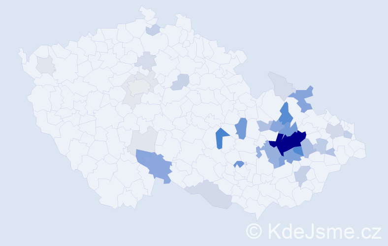 Příjmení: 'Chodil', počet výskytů 124 v celé ČR