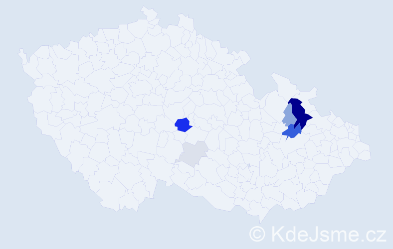Příjmení: 'Indreiová', počet výskytů 21 v celé ČR