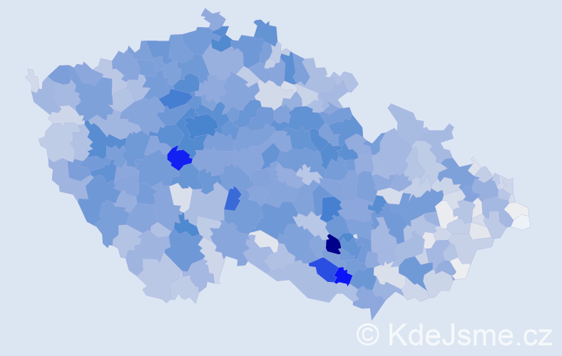 Příjmení: 'Hájková', počet výskytů 10563 v celé ČR