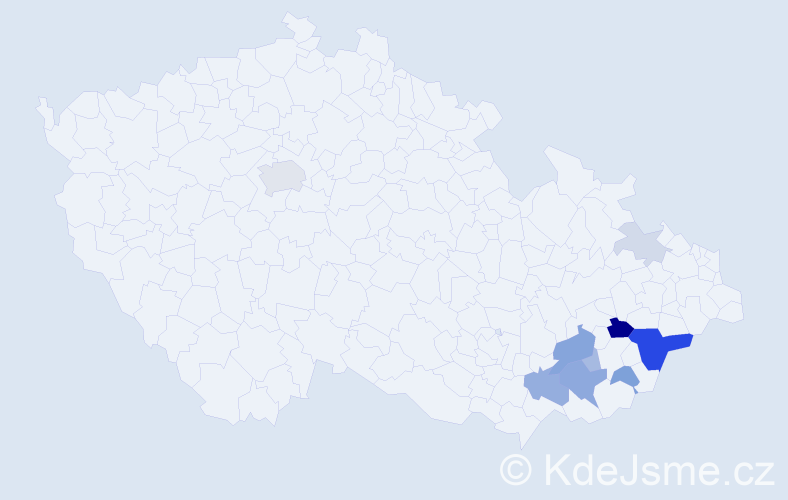 Příjmení: 'Mítková', počet výskytů 26 v celé ČR
