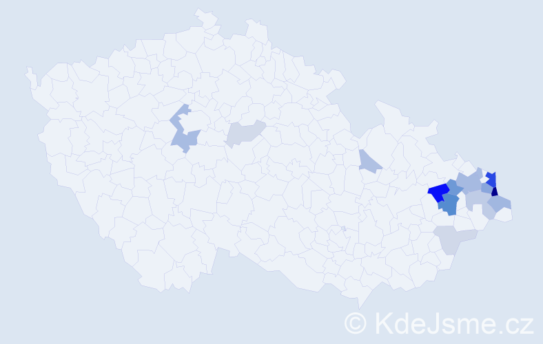Příjmení: 'Gletová', počet výskytů 48 v celé ČR