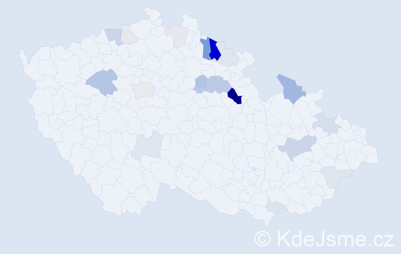 Příjmení: 'Prošvicová', počet výskytů 57 v celé ČR