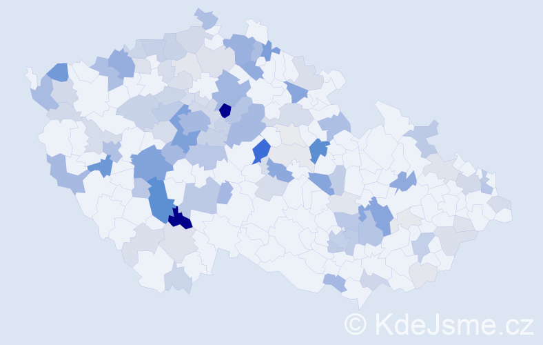 Příjmení: 'Valtr', počet výskytů 413 v celé ČR