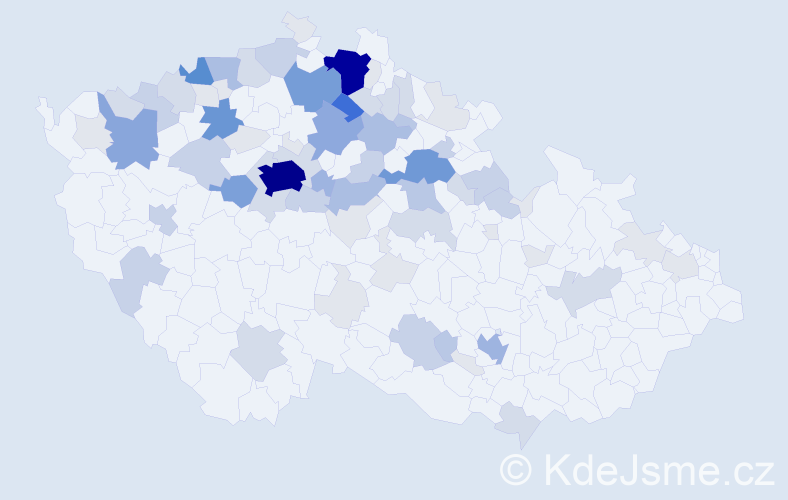 Příjmení: 'Bergmanová', počet výskytů 283 v celé ČR