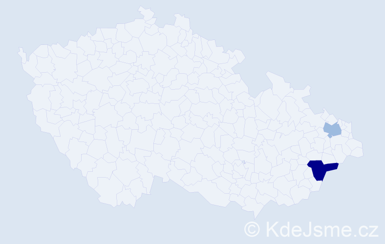 Příjmení: 'Larmer', počet výskytů 5 v celé ČR
