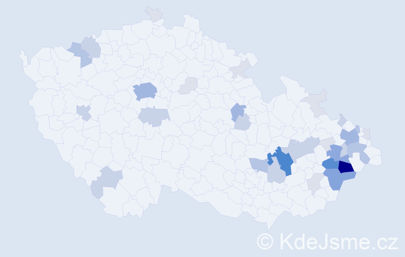 Příjmení: 'Frňka', počet výskytů 113 v celé ČR