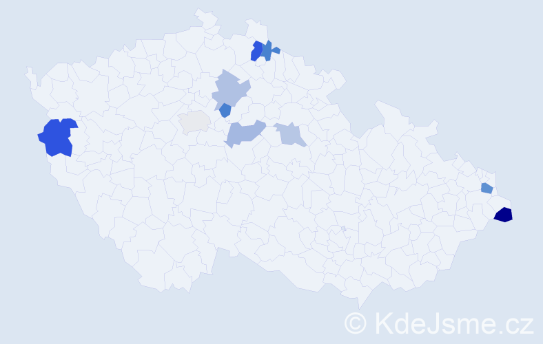 Příjmení: 'Lehotová', počet výskytů 16 v celé ČR