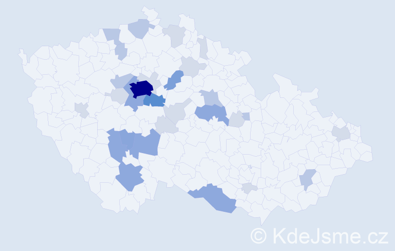 Příjmení: 'Dědourková', počet výskytů 78 v celé ČR