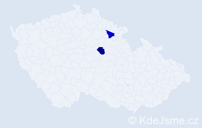 Příjmení: 'Kade', počet výskytů 4 v celé ČR